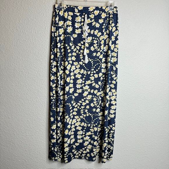 Emi & Joe Floral Daisy Stretchy Maxi Skirt Size Medium - Picture 1 of 9